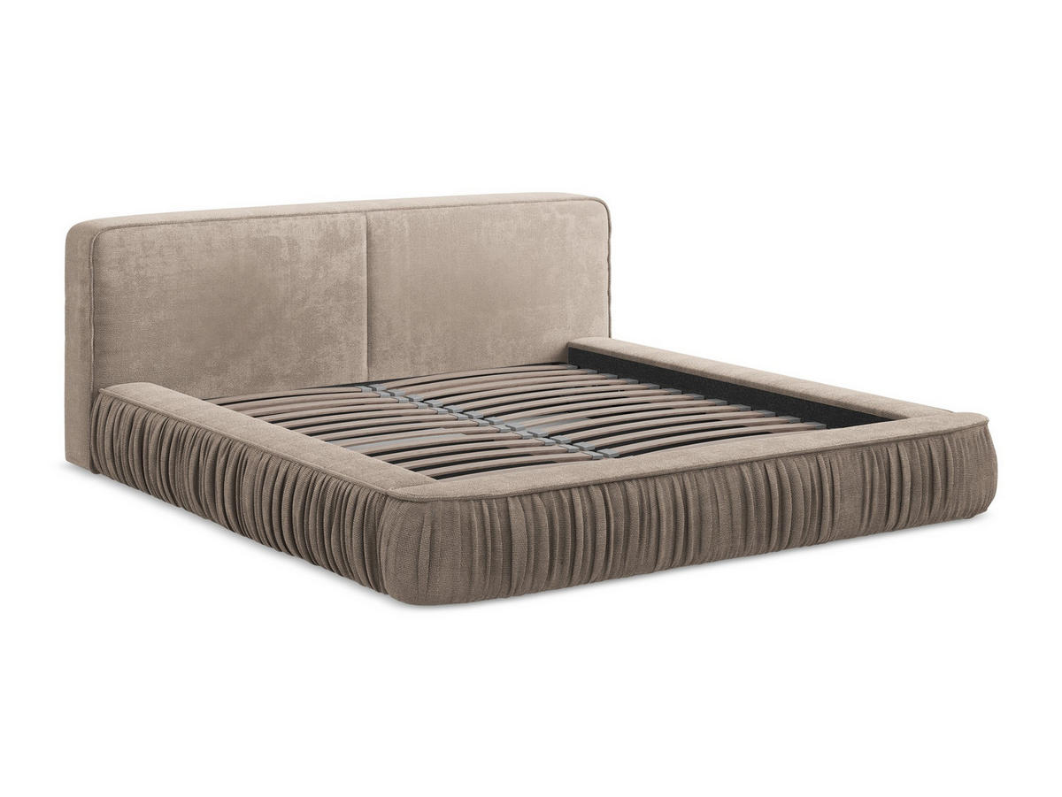POLSTERBETT mit Bettkasten und Lattenrost 178x238 Beige - Beige/Schwarz, Kunststoff/Textil (140/200cm) - Makamii