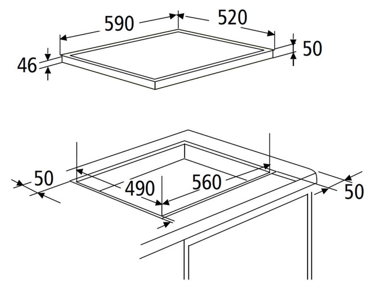 KOCHFELD KHKF4-2KB Glaskeramik G autark 60 cm - Schwarz Hochglanz, Keramik (59/5/52cm) - PKM