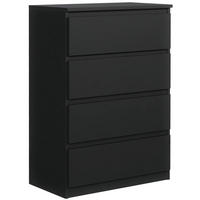 KOMMODE 70 Schwarz 70x39x102 cm - Schwarz, Holzwerkstoff (70/102/39cm) - Mobelsta