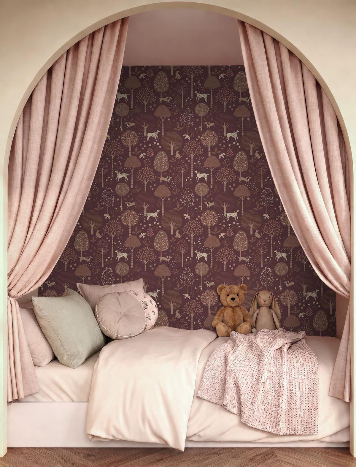 TAPETE Hunde 50 x 900 cm - Braun, Papier (50/0.1cm) - ESTAhome