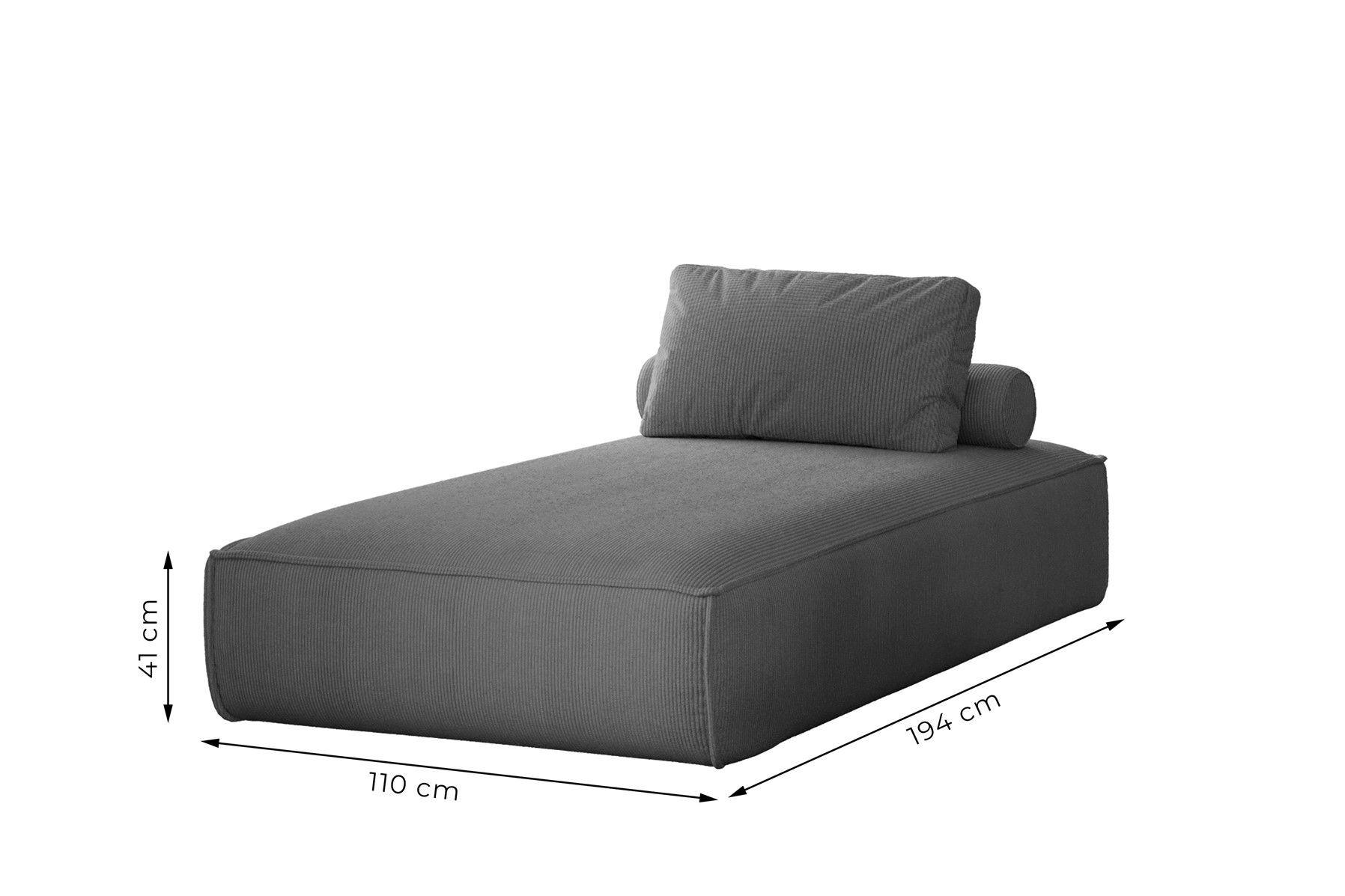 Thumbnail - Fun Möbel Sofa, Dunkelgrau, Textil, 110x95x194 cm, Wohnzimmer, Sofas & Couches, Sofas, 3-Sitzer Sofas