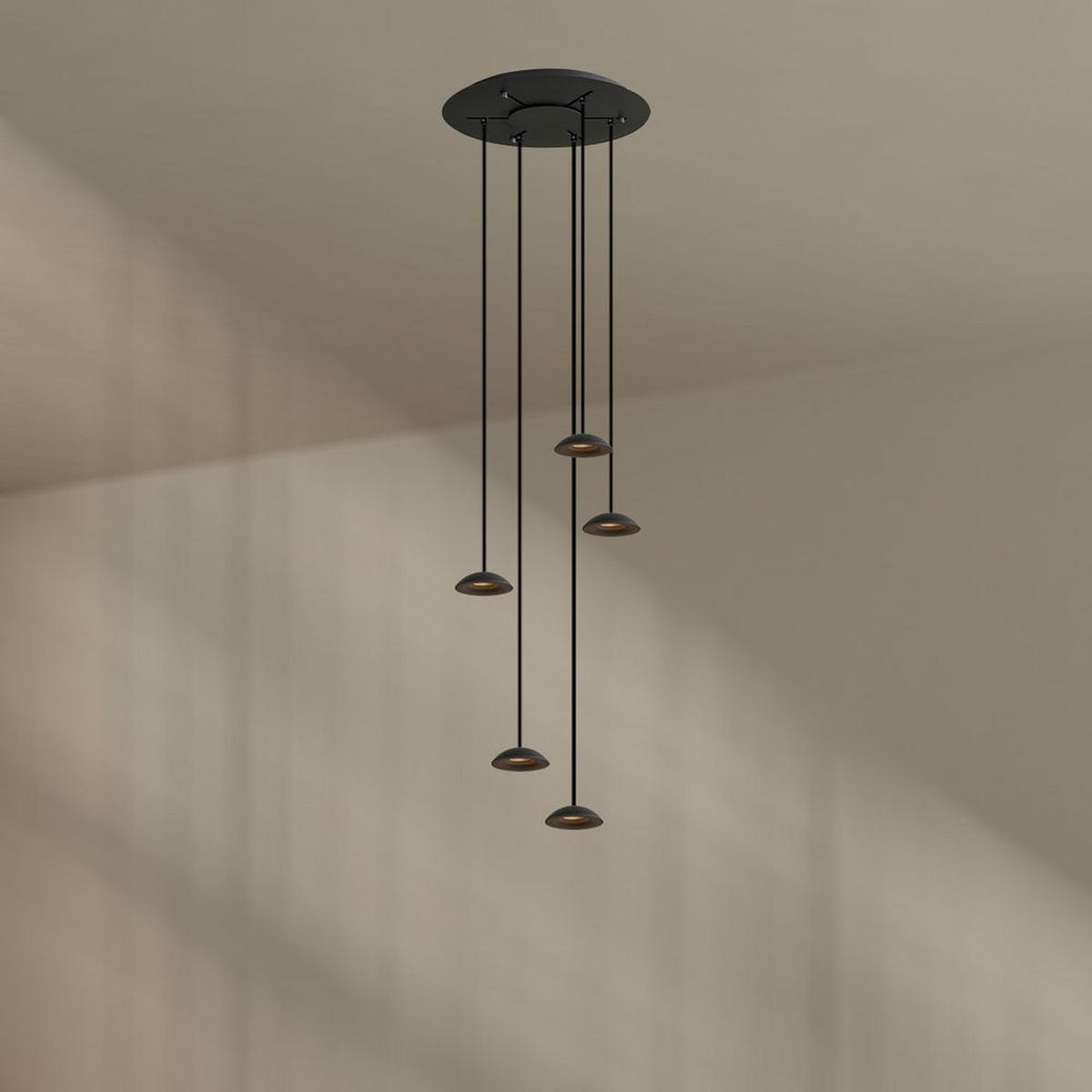 HÄNGELEUCHTE Santa Air 5-flammig Weiß - Schwarz, Metall (11/11/3.2cm) - s.luce