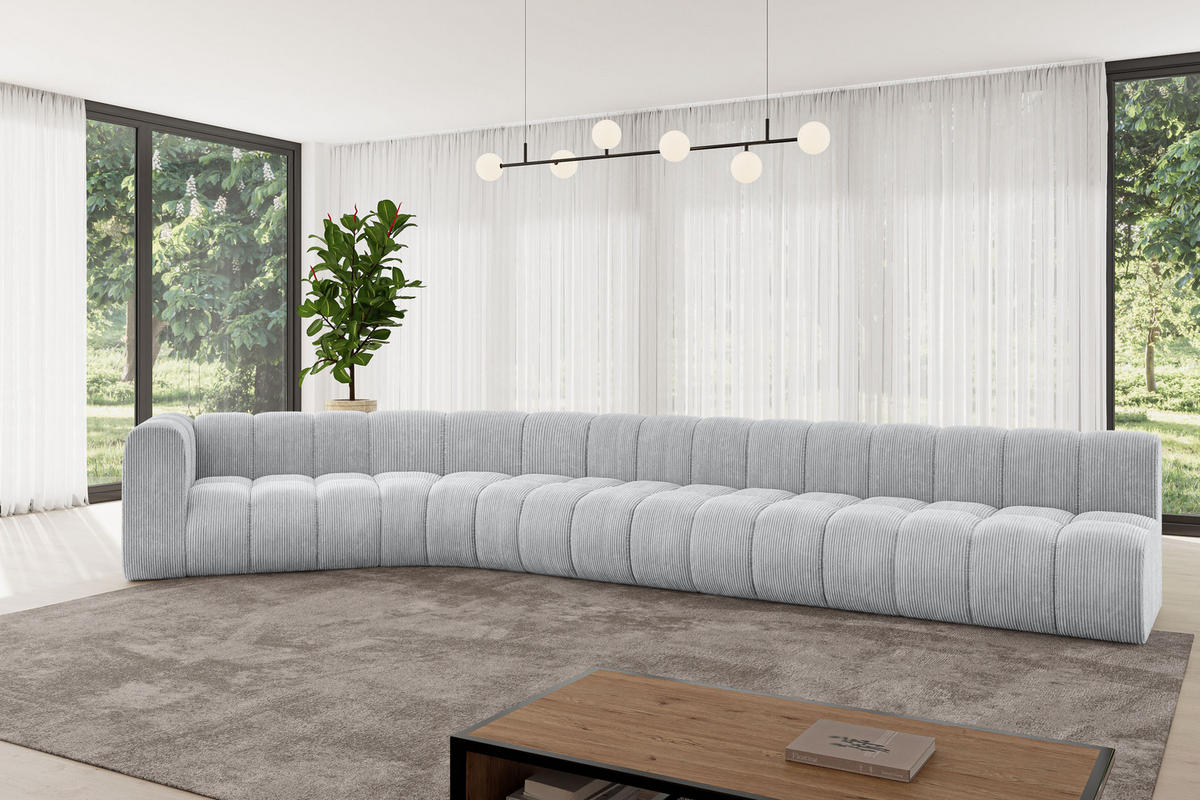ECKSOFA modulares Sofa Karex-L3 - 490x194x70 cm Grau - Grau, Holzwerkstoff/Textil (490/194cm) - ALTDECOR