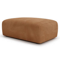 POLSTERHOCKER - Cord - Schwarz/Braun, Kunststoff/Textil (110/40/72cm) - home24