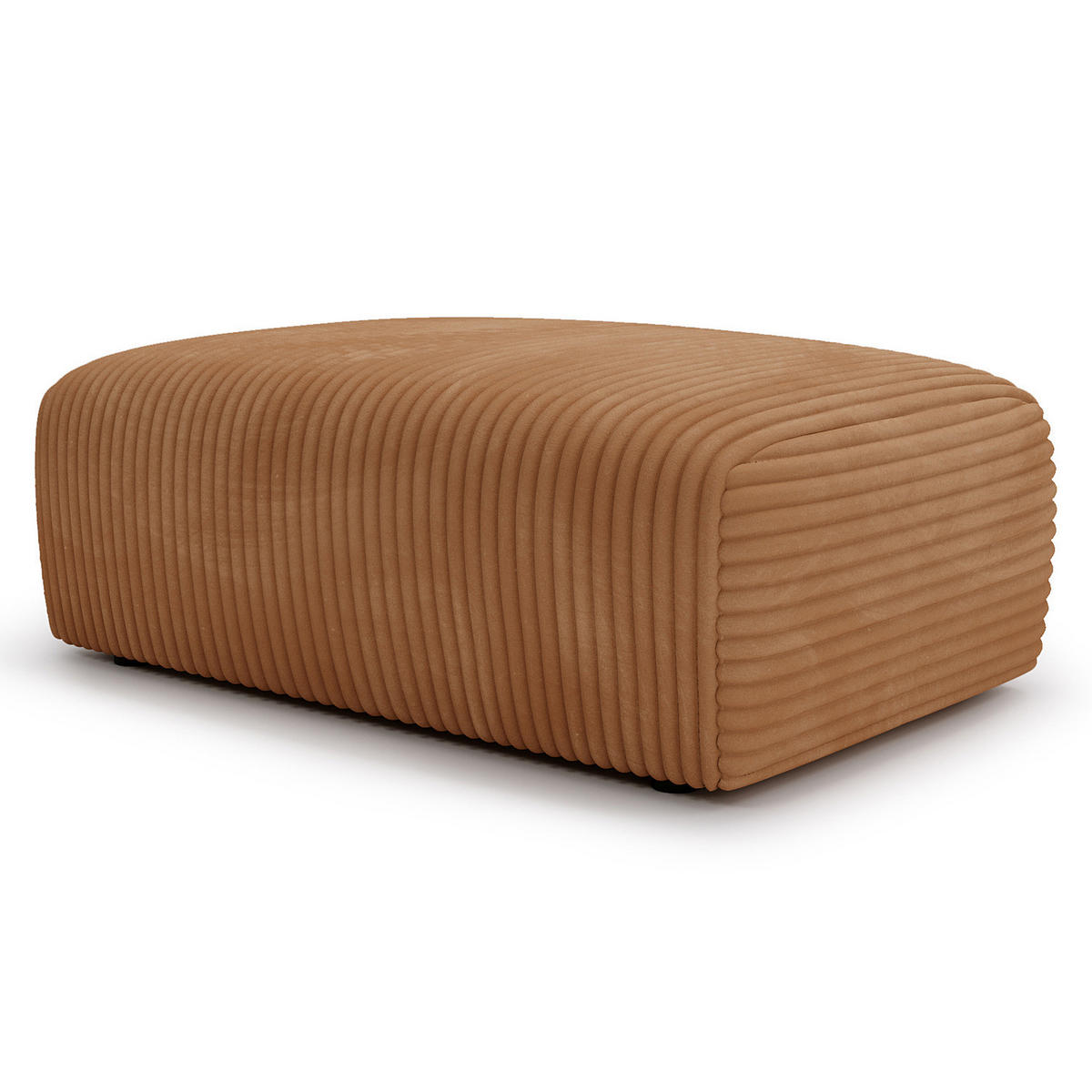 POLSTERHOCKER - Cord - Schwarz/Braun, Kunststoff/Textil (110/40/72cm) - home24