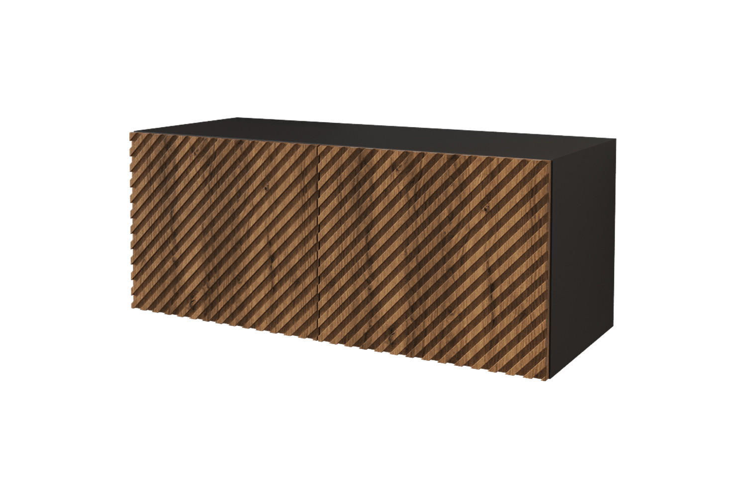 LOWBOARD ZENO-W 100x40x41 cm - Schwarz / Katania - Eiche Wotan, Holzwerkstoff (100/40/41cm) - ALTDECOR