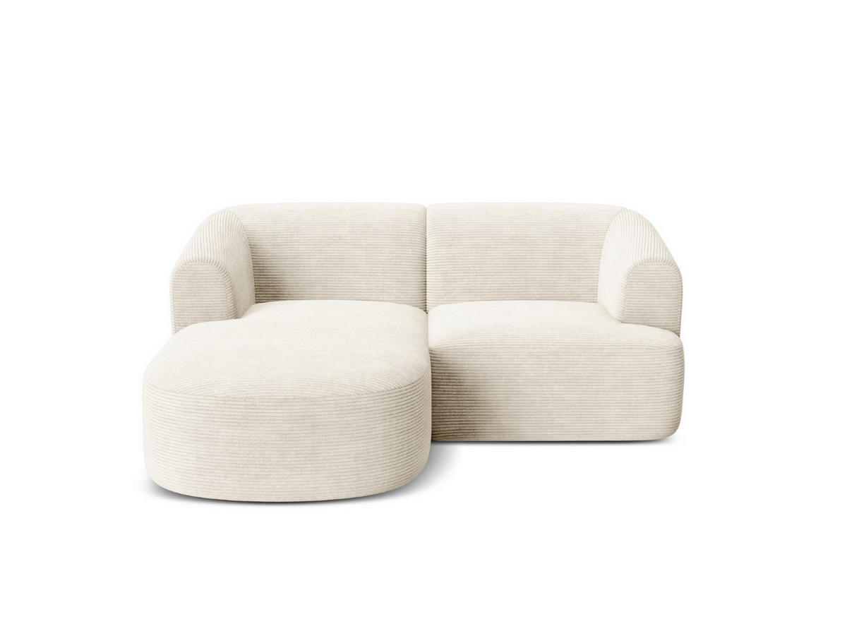 MODULARES-ECKSOFA links Campi aus Cord elfenbein 3 Sitzplätze - Ecru, Textil (156/180cm) - Cosmopolitan Design