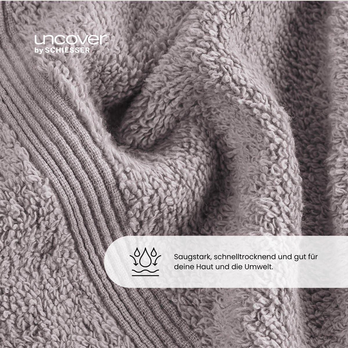 HANDTUCHSET Brooklyn - 4-teilig - 50x100cm - Hellgrau - Hellgrau, Textil (50/100cm) - Uncover by Schiesser