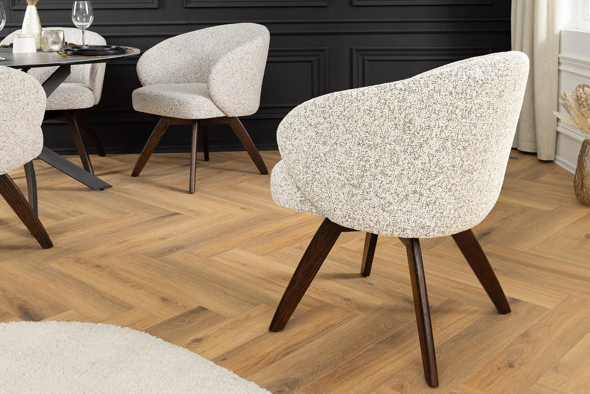 STUHL WALKÜRE Strukturstoff Beige 80 cm - Beige/Braun, Holz/Textil (59/78/59cm) - riess-ambiente