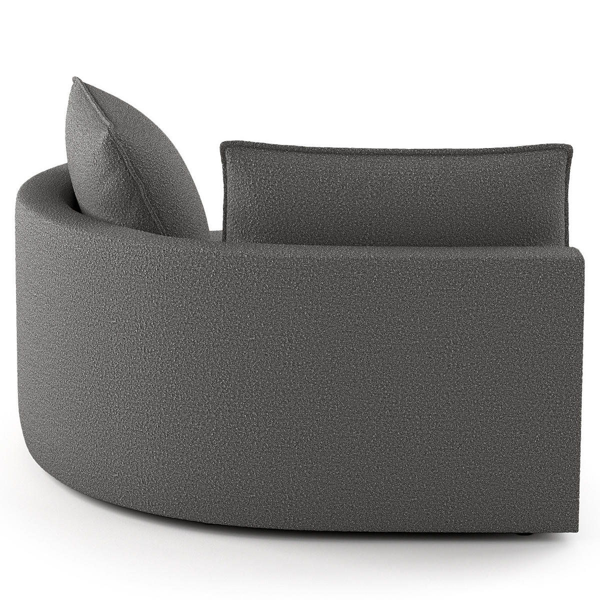 OTTOMANE - modular - Schwarz/Grau, Kunststoff/Textil (126/82/154cm) - home24