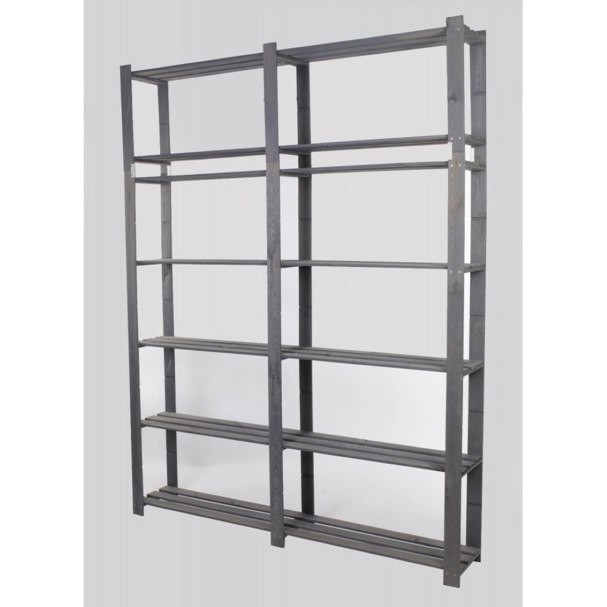 HOLZREGAL PINEPEAK 220x170x28cm 7 Fachboden 1,2cm dickes Kiefernholz Grau - Grau, Holz (170/220/28cm) - PROREGAL