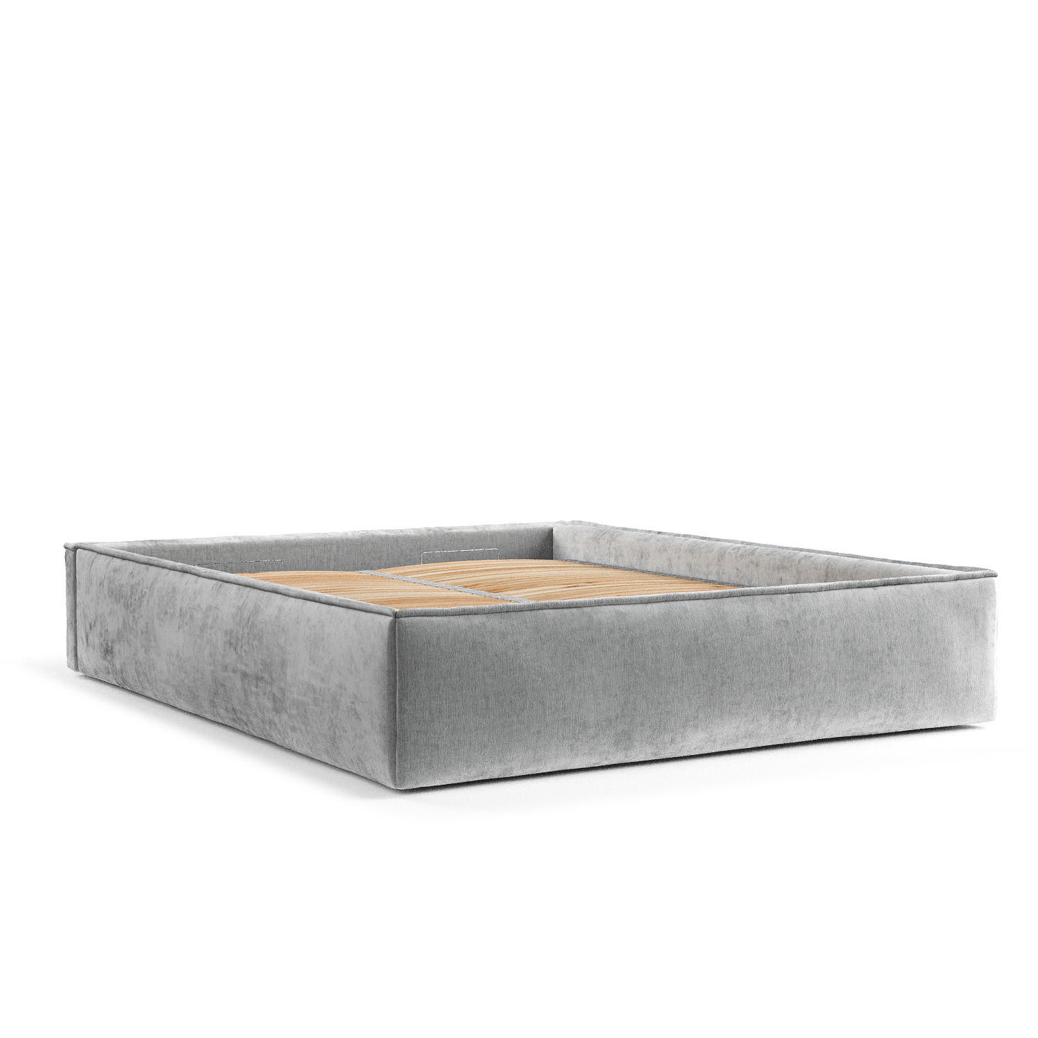 POLSTERBETT Alvar Hellgrau 120/200 cm im Chenille-Stoff - Hellgrau/Schwarz, Holz/Holzwerkstoff (120/200cm) - Maison de Reve