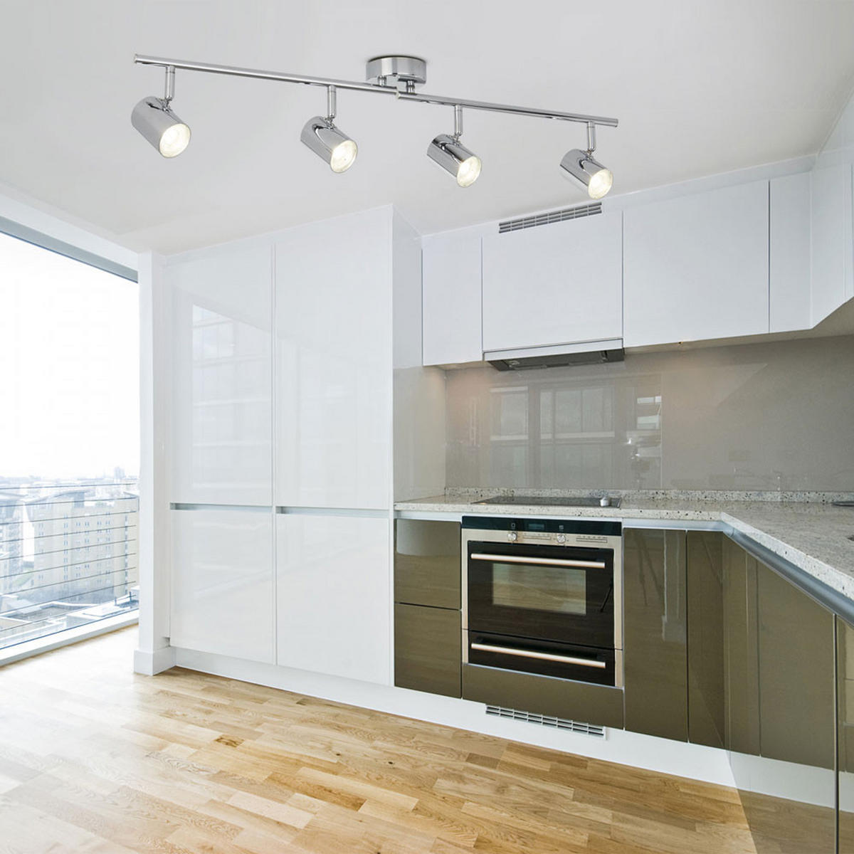 LED DECKENLEUCHTE ROLLO Chrom Silber - Silberfarben, Metall (77/9/13cm)