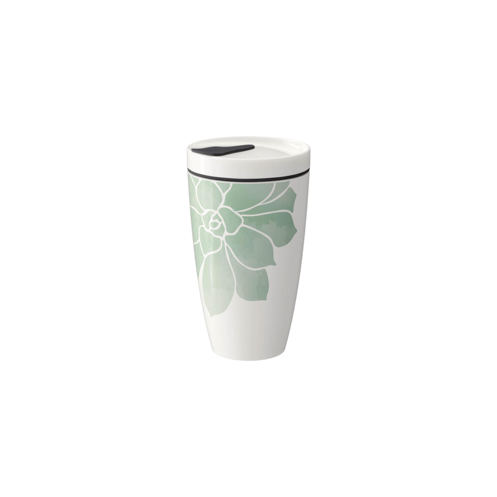 KAFFEEBECHER M Coffee To Go Sukkulente 350 ml - Weiß/Grün, Keramik (0.35L) - like.Villeroy & Boch