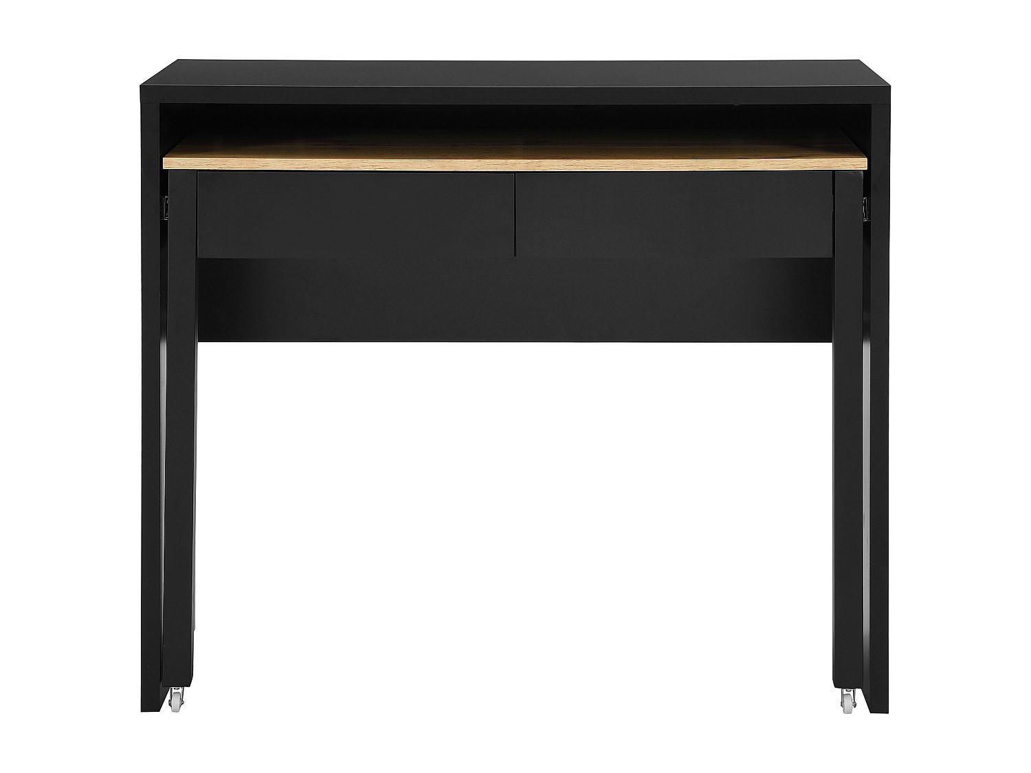 KONSOLENSCHREIBTISCH - 100 cmcm x 40 cmcm - Holz, Platte - Schwarz, Naturfarben Hell - LOAVIA - Schwarz/Naturfarben, Holz (100/87/40cm) - Vente-Unique