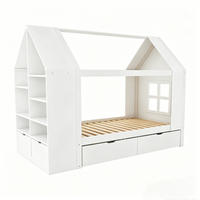 HAUSBETT 90/200 cm DE-32648 mit LED und Stauraum Weiß - Weiß, Holz (90/200cm) - ComfortXL