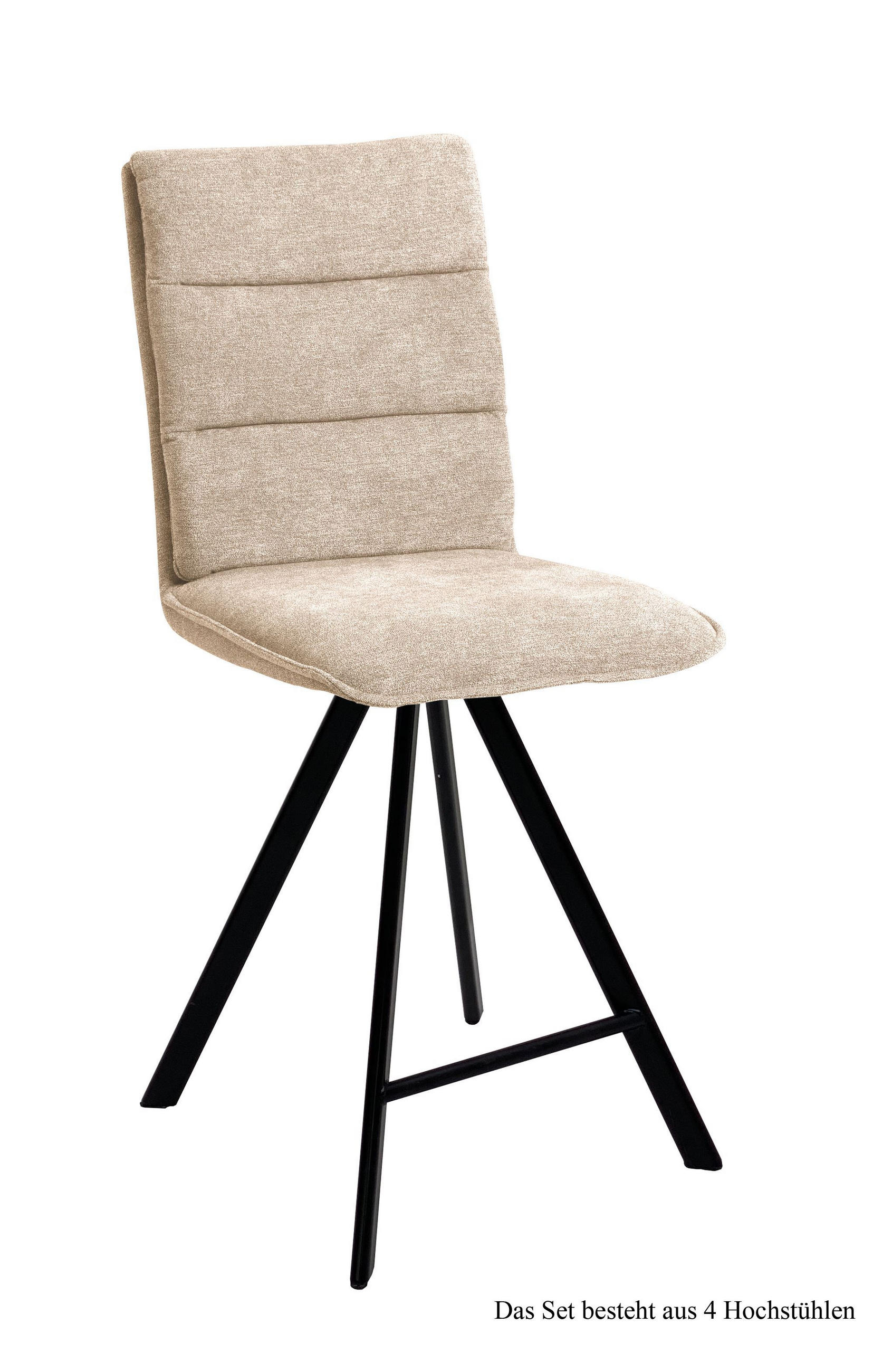 THEKENSTUHL (4er-Set) Deliane 47x109x60 Schwarz/Natur - Schwarz/Naturfarben, Kunststoff (60/109/47cm) - 58aufmkessel