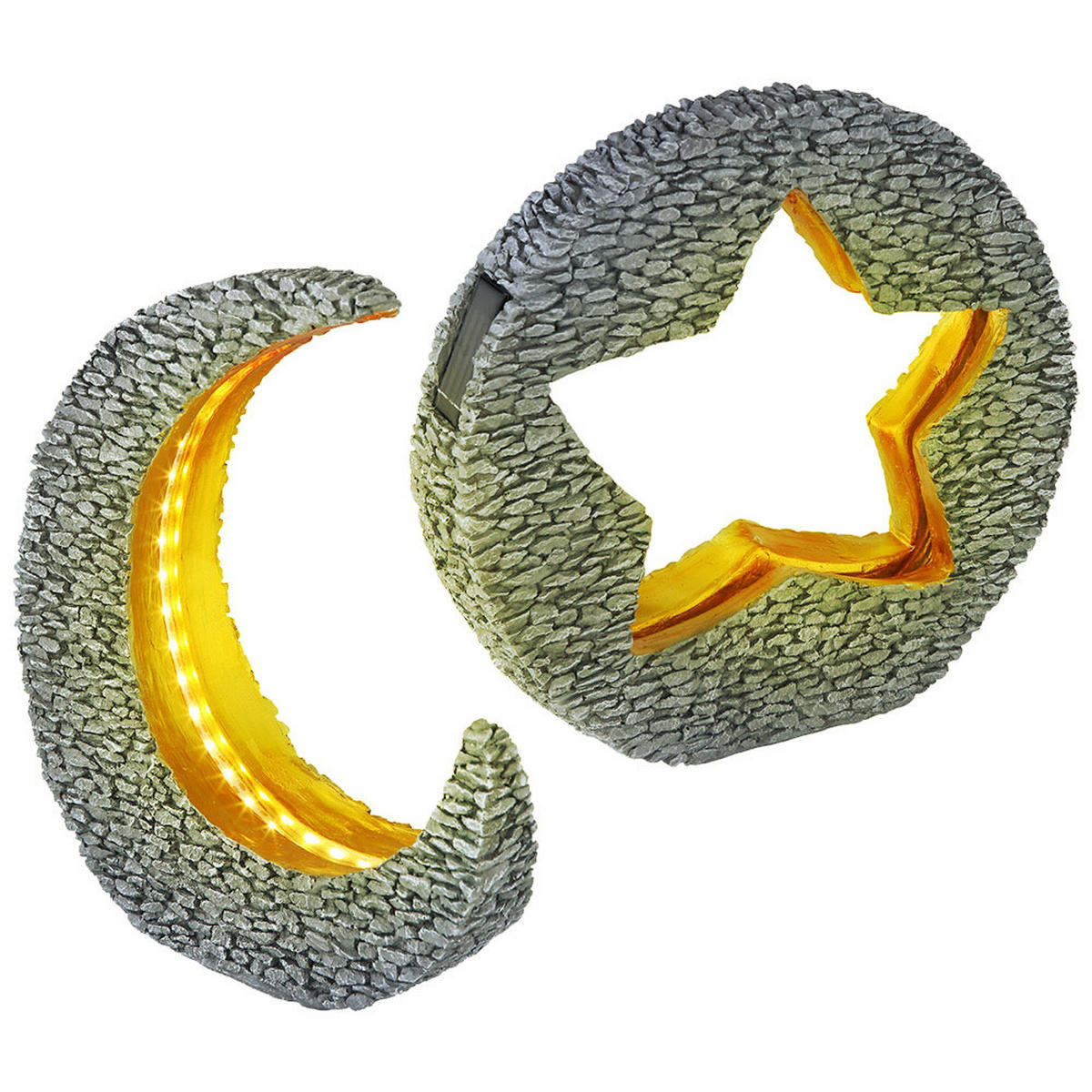 LED AUSSENLEUCHTE Steinoptik Grau 2er Set - Grau, Kunststoff (31/8.5/29.5cm) - Globo Lighting