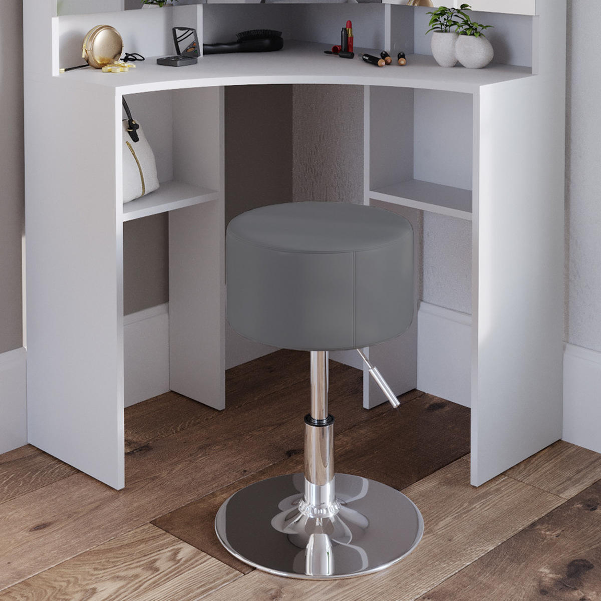 STOLIČKA Design Šedá - šedá, kov (33.5/67/33.5cm) - Vicco