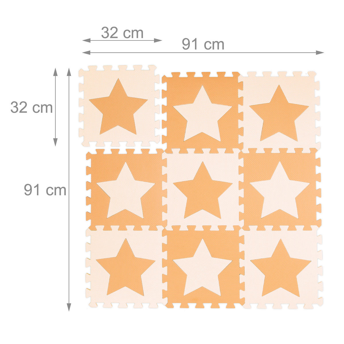 9XPUZZLEMATTE - Gelb/Beige, Kunststoff (32/32cm) - Relaxdays