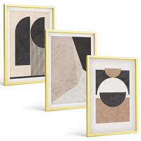 BILDER SET 3er Set - 40x60 cm Goldrahmen - Abstrakte Formen beige braun - Goldfarben, Kunststoff (40/60cm) - TULUP