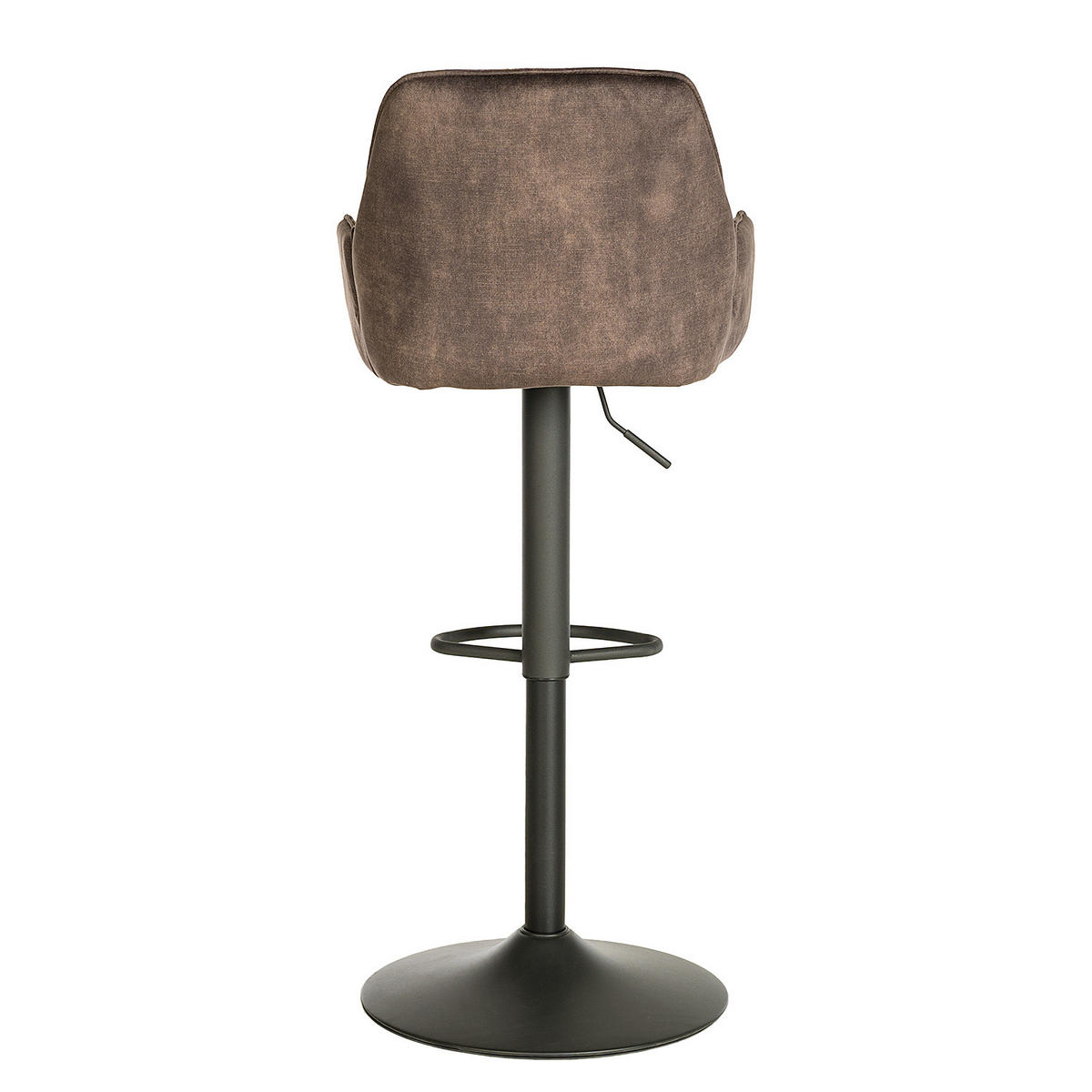 BARSTUHL - 2er-Set - Samt / Eisen - Schwarz/Braun, Textil/Metall (52/99/51cm) - home24