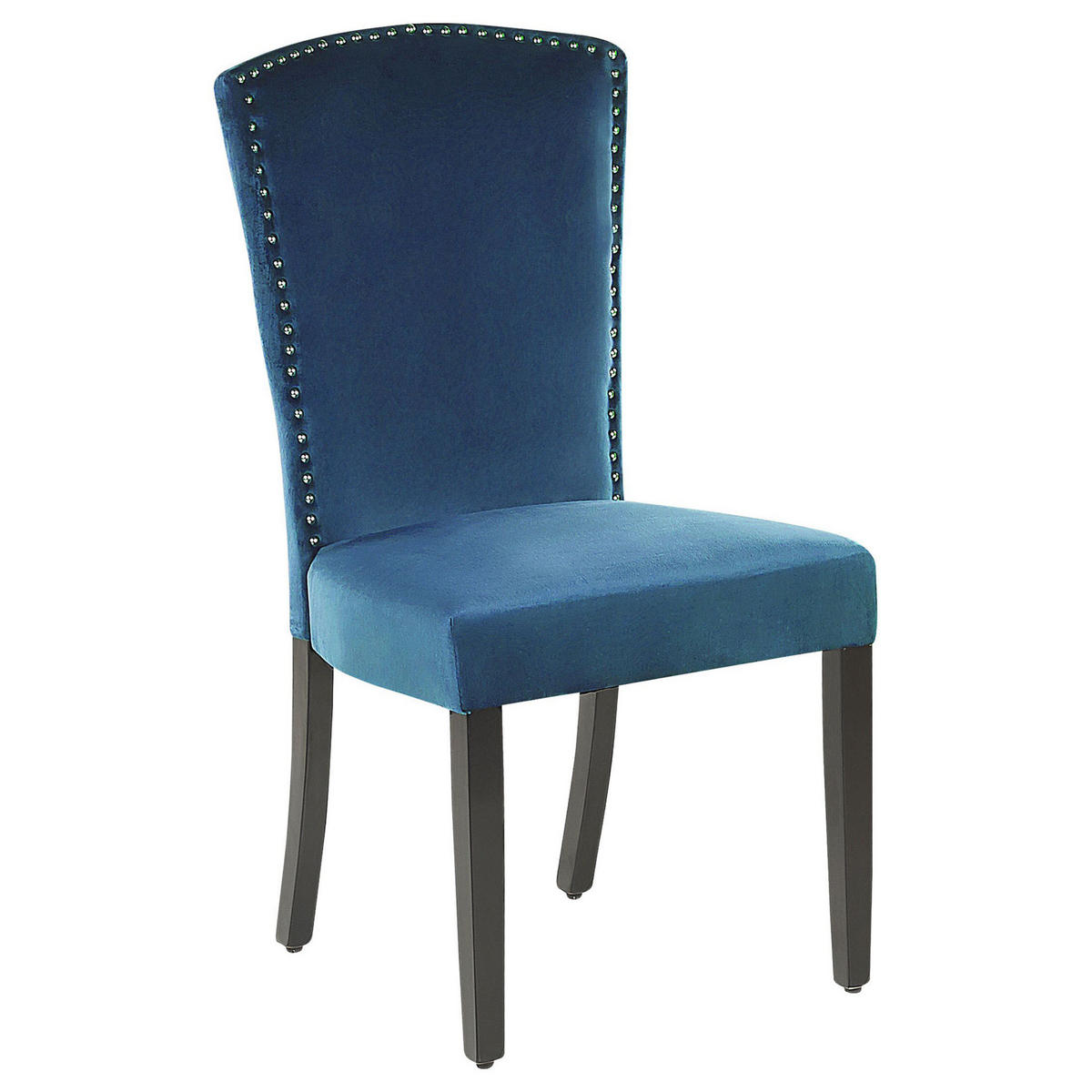 ESSZIMMERSTUHL 2er-Set Samtstoff Blau Piseco - Blau, Holz/Textil (48/97/62cm) - Beliani