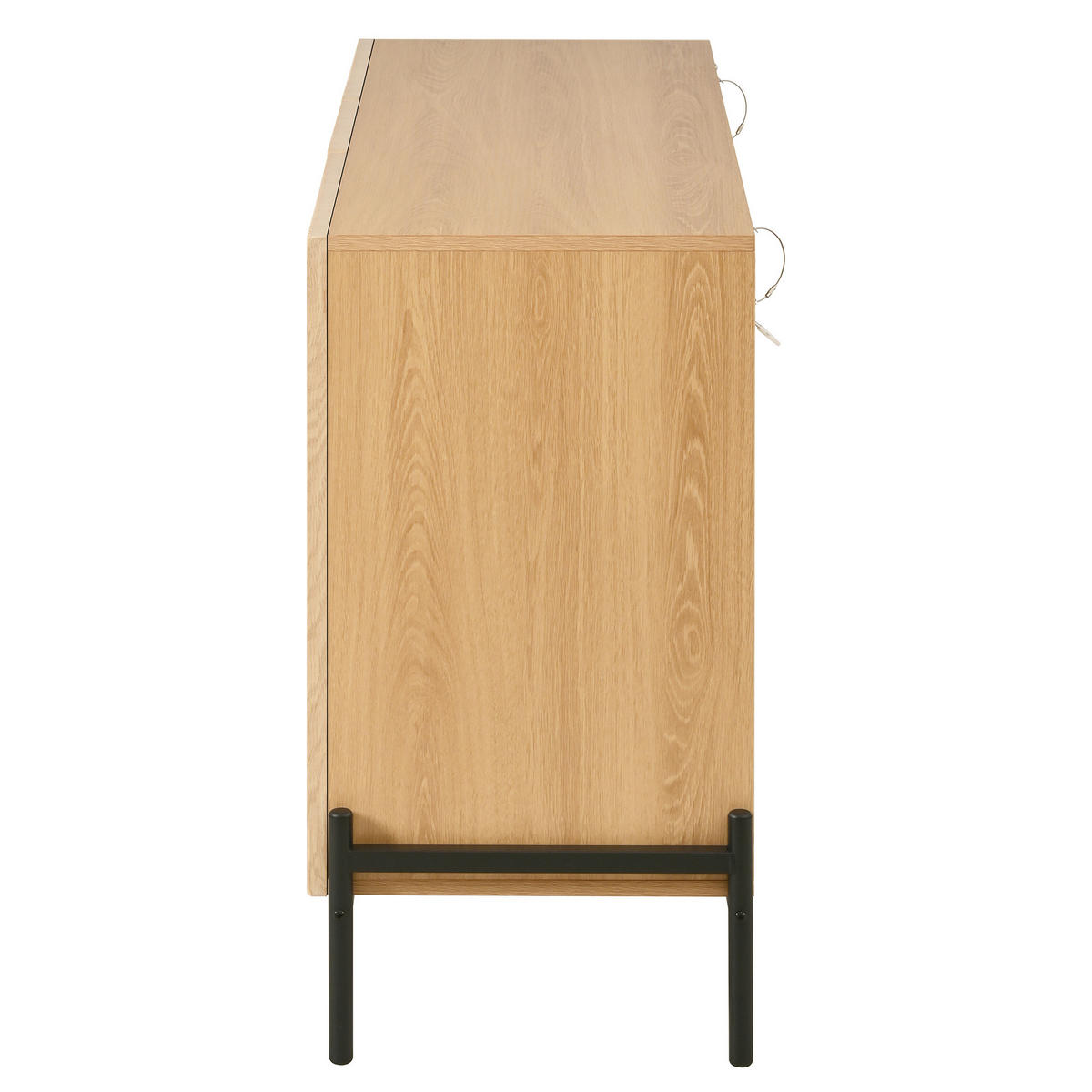 SIDEBOARD natur geometrisch 115cm 2 türen schubladen - Naturfarben, Holzwerkstoff (115.5/76/40cm) - Urban Meuble