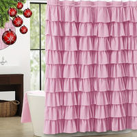 DUSCHVORHANG Polyester 180 cm waschbar Badezimmer - Pink, Textil (180/180cm) - MCBOSON