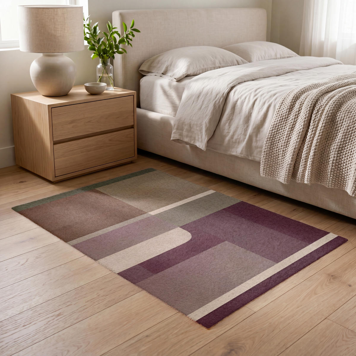 KOBERCE - Roviny - abstraktné - Bordeaux - línie - 120x80 cm - viacfarebná, textil/plast (120/0.4cm) - OnlyWow