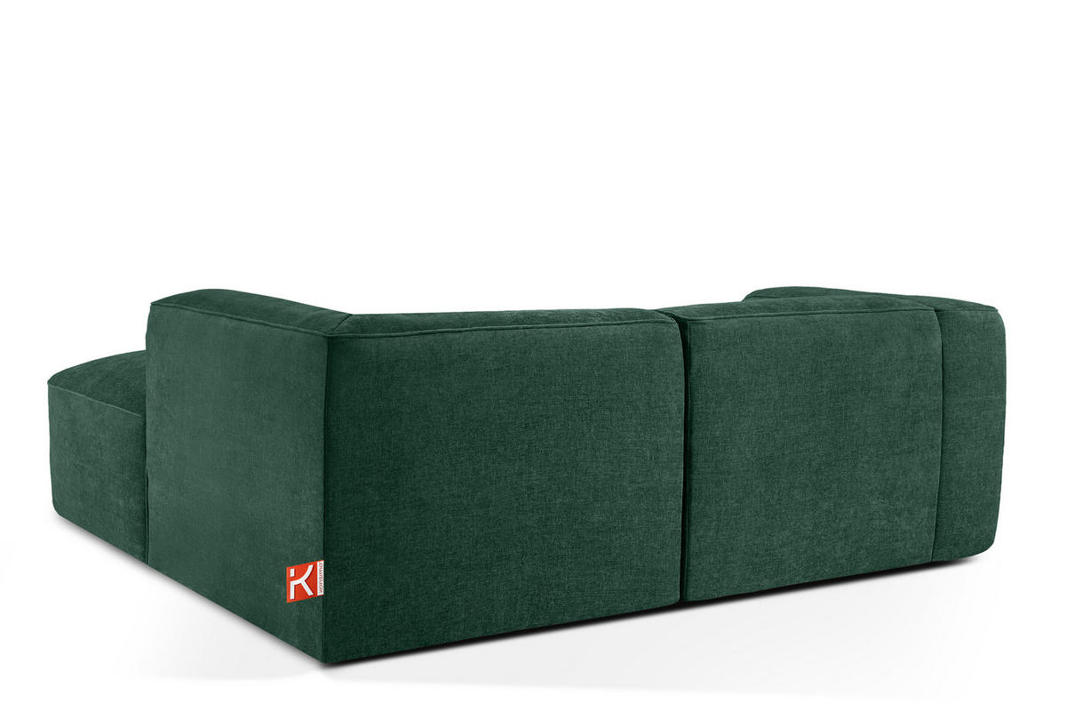ECKSOFA RECHTS FUBBO, Dunkelgrün - Dunkelgrün, Holz/Holzwerkstoff (225/176cm) - KONSIMO®
