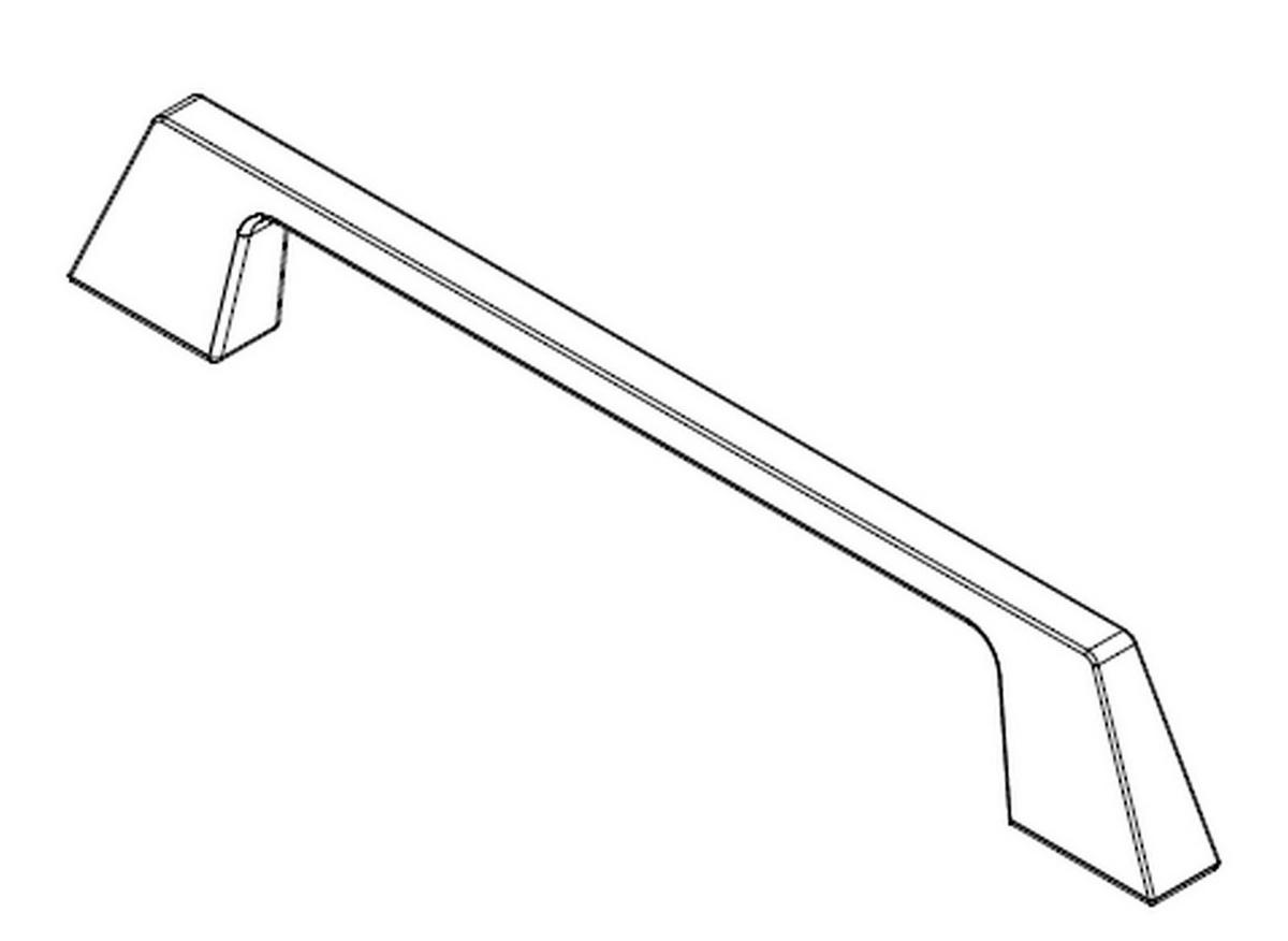 MÖBELGRIFF BA 192mm, Küchengriff Chrom glänzend, Türgriff Stilo - Naturfarben, Metall (0.8/3/21.8cm)