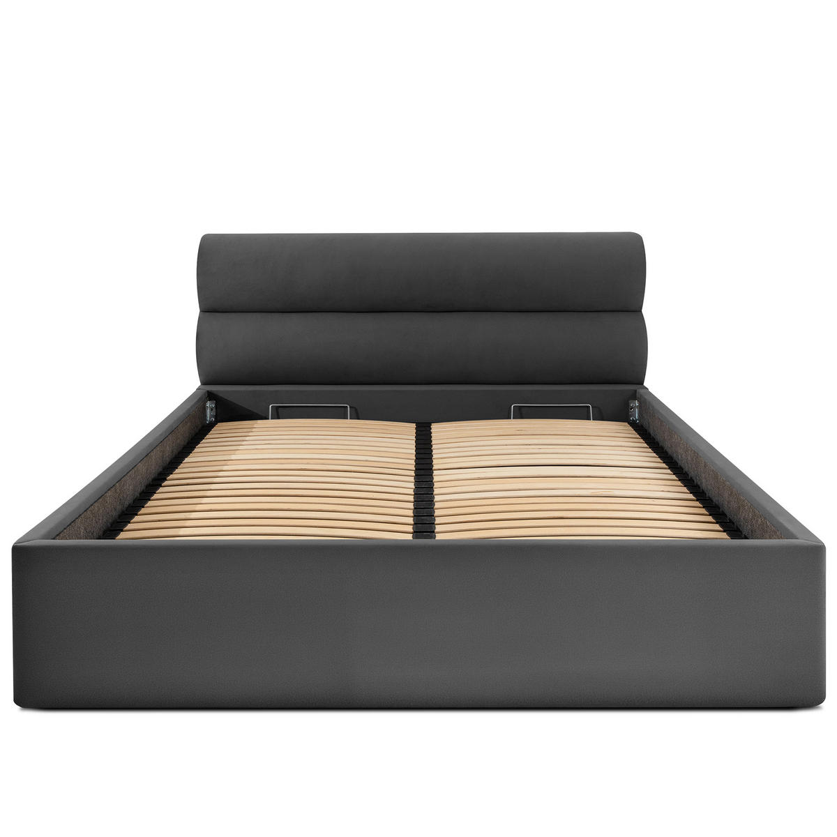 POLSTERBETT LUNEO - Anthrazit/Schwarz, Holz/Holzwerkstoff (162/204cm) - KONSIMO®
