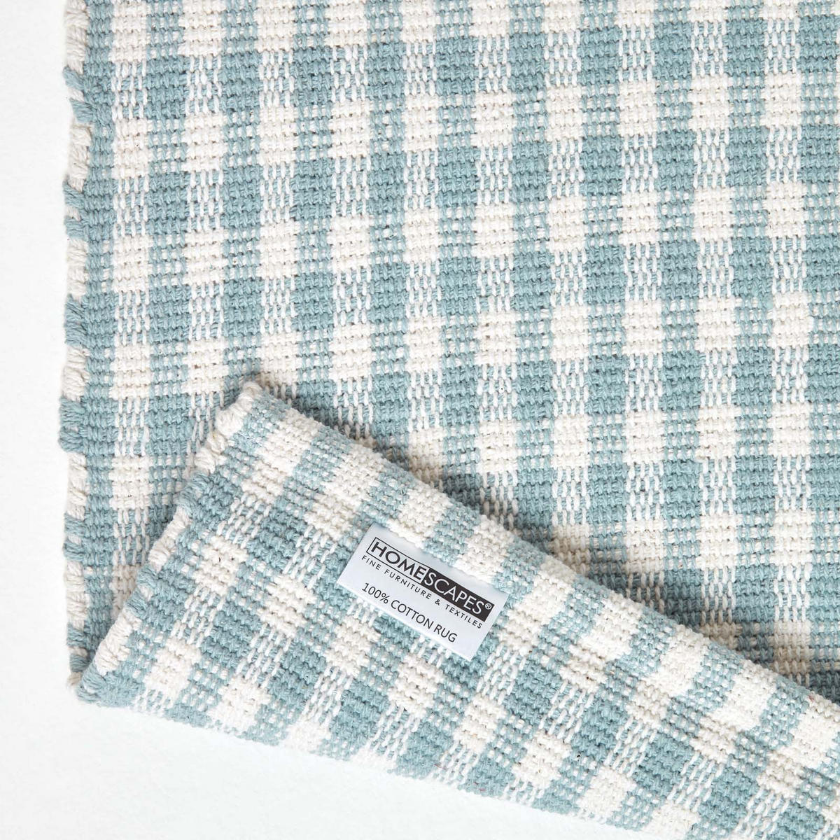 BAUMWOLLTEPPICH Vichy-Karo 60/90 cm - Blau, Textil (60/90cm) - Homescapes