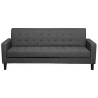 3-SITZER-SCHLAFSOFA Polsterbezug Dunkelgrau Vehkoo - Dunkelgrau, Textil (200/86/77cm) - Beliani