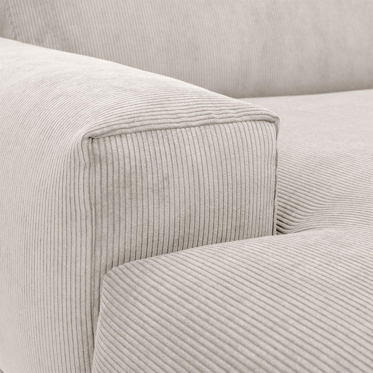 ECKSOFA mit Longchair links Kattryna Cordstoff beige - Beige, Kunststoff (133/283cm) - 58aufmkessel