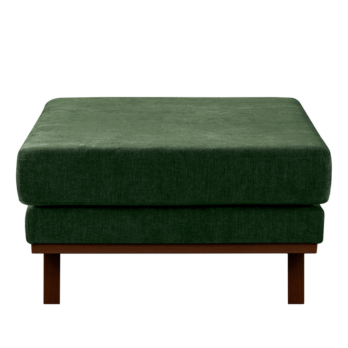 POLSTERHOCKER - Dunkelgrün/Buchefarben, Buchenholz/Textil (85/43/60cm) - home24