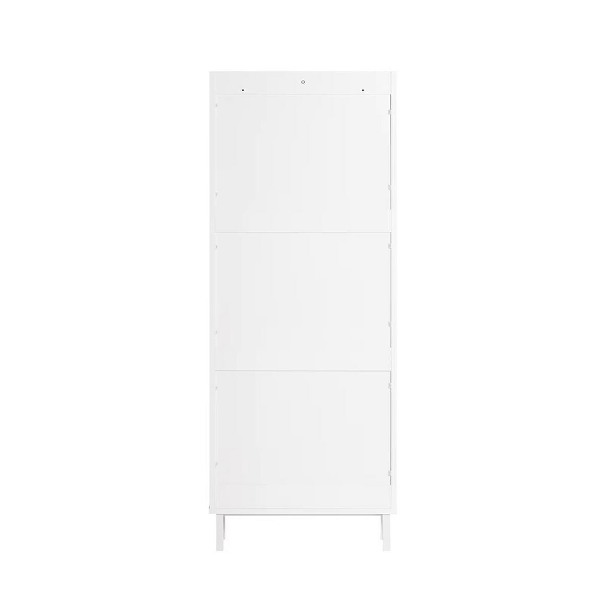 SCHUHKIPPER 3 Klappen Schmal Weiß Schuhschrank - Weiß, Holz (50/129/19cm) - Kaket