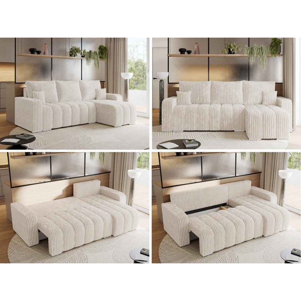 Thumbnail - MKS Ecksofa, Beige, Textil, 3-Sitzer, L-Form,L-Form, 245x147 cm, Oeko-Tex®, Wohnzimmer, Sofas & Couches, Wohnlandschafte...