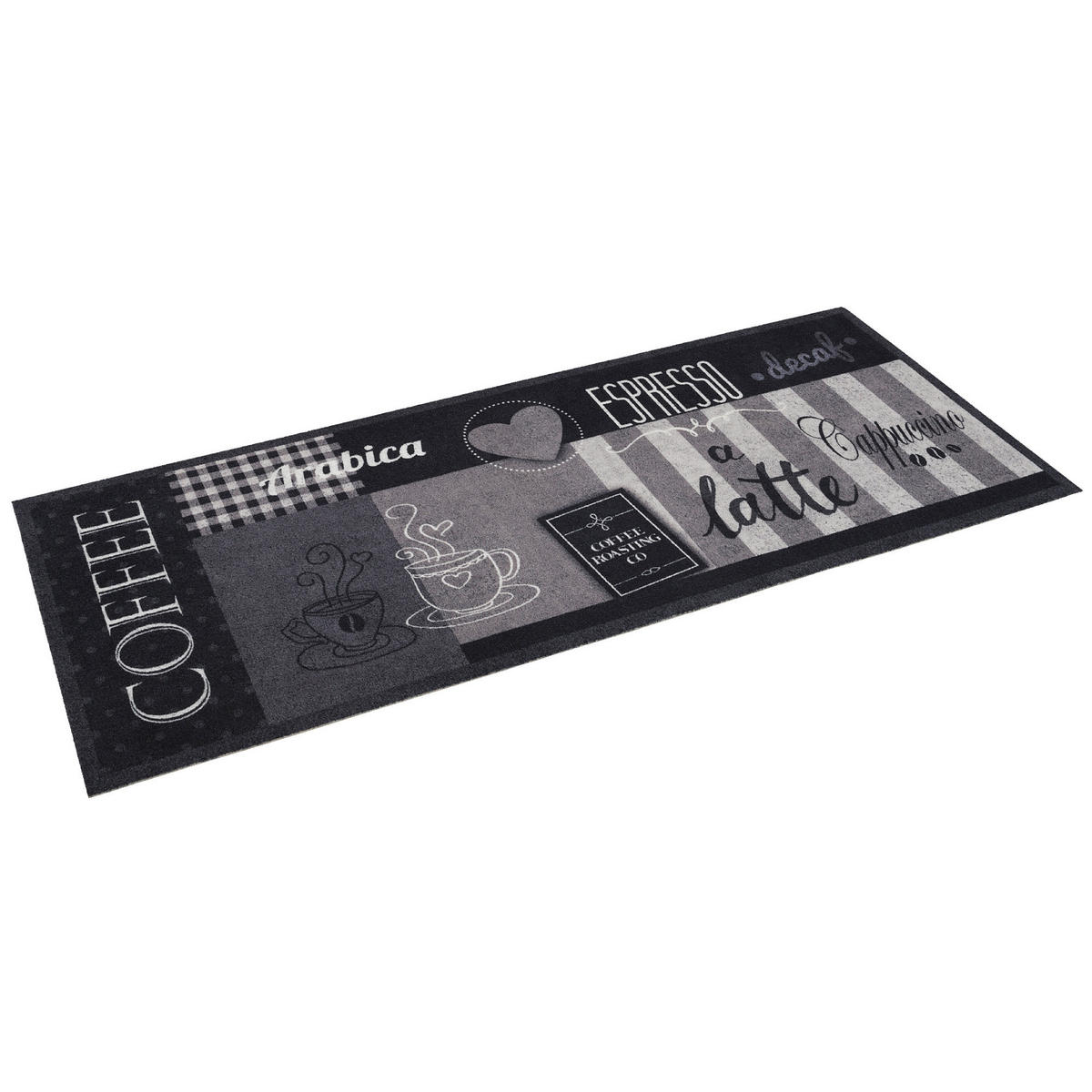 KÜCHENLÄUFER TEPPICH TRENDY COFFEE ANTHRAZIT - Anthrazit, Textil (45/145cm) - Pergamon
