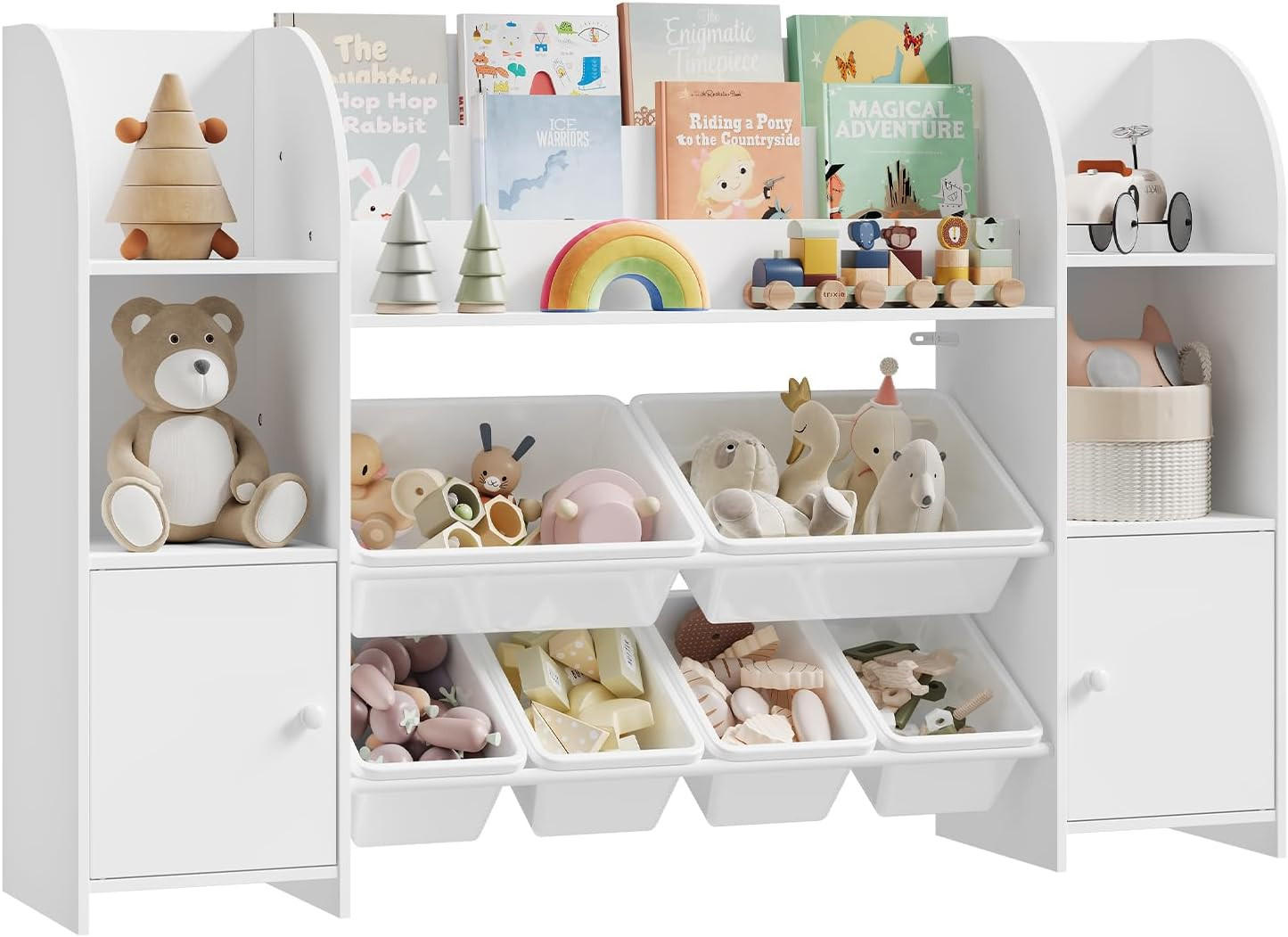 KINDERREGAL mit 6 Schubladen Weiß - Weiß, Kunststoff (135.8/90/29.8cm) - Woltu