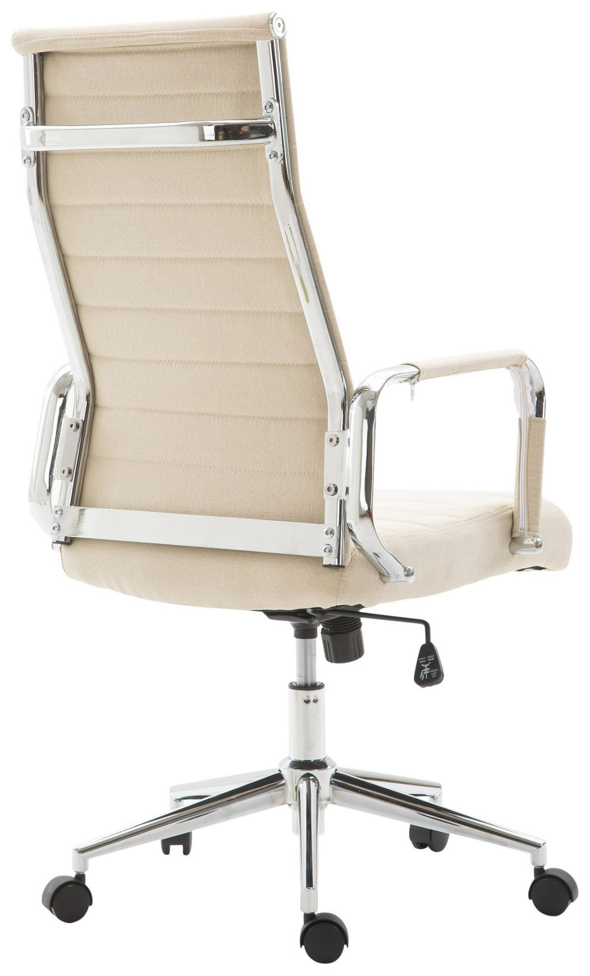 DREHSTUHL Stoff creme - Chromfarben/Creme, Textil/Metall (58/105/66cm) - CLP