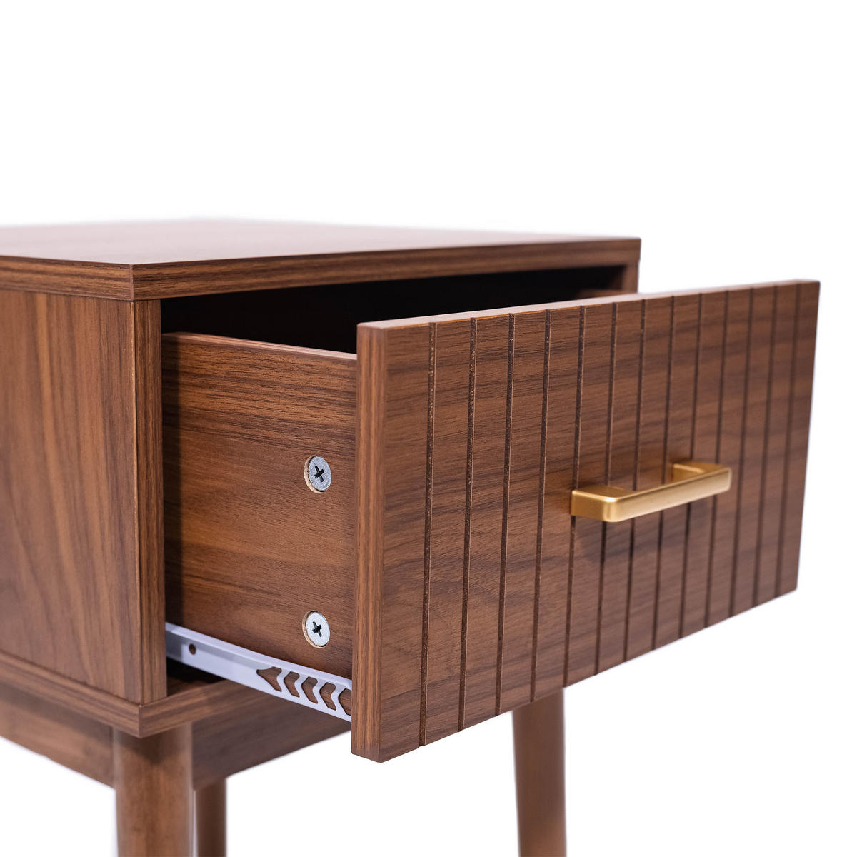 NACHTTISCH 2er-Set Milo aus Walnussholz Retro - Braun, Holz (38/55/38cm) - Sicaan