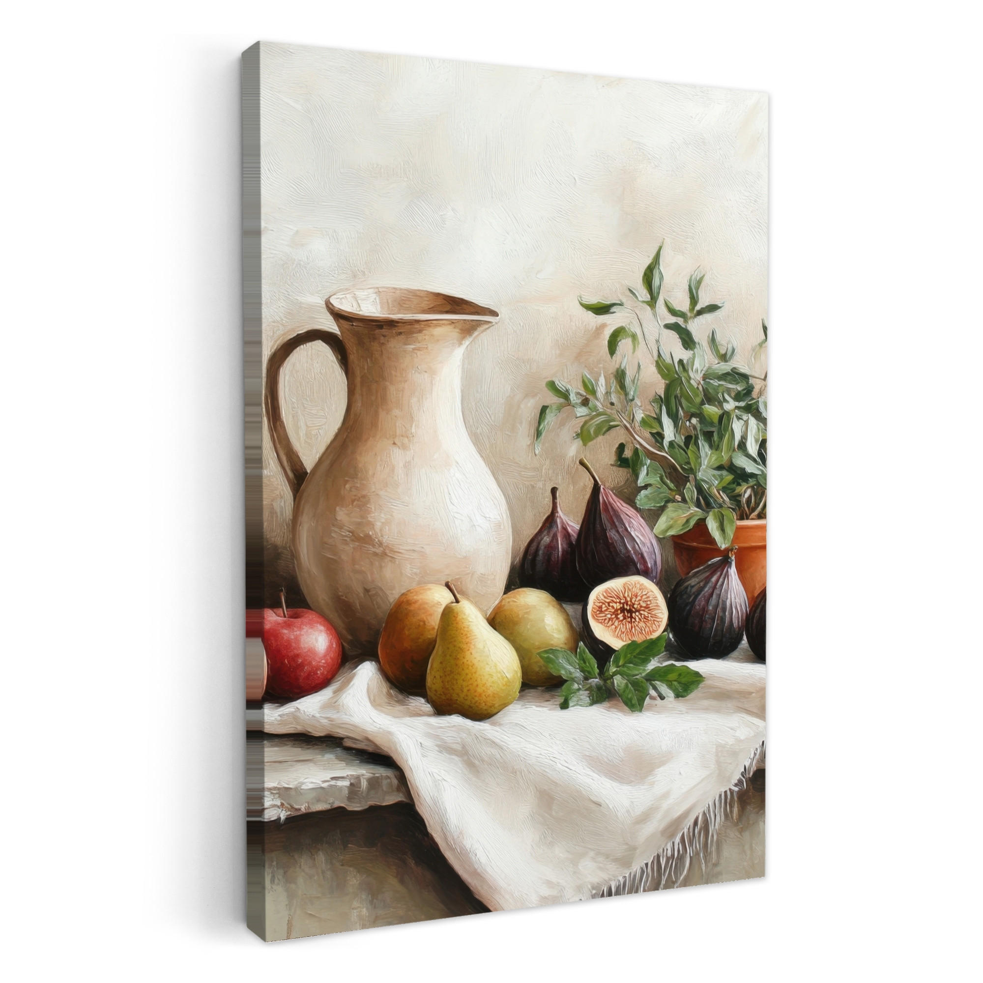 LEINWANDBILD Obst - Kräuter - Ländlich 40x60 cm - Naturfarben, Textil (40/60cm) - MuchoWow