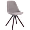 BESUCHERSTUHL Toulon Samt, Gestell Buchenholz Cappuccino rund Grau - Grau/Cappuccino, Holz/Buchenholz (48/83/56cm) - TPFLiving