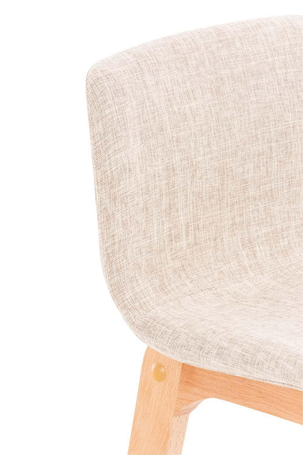 BARHOCKER Stoff creme - Eukalyptusholzfarben/Creme, Holz/Textil (41/101/46cm) - CLP