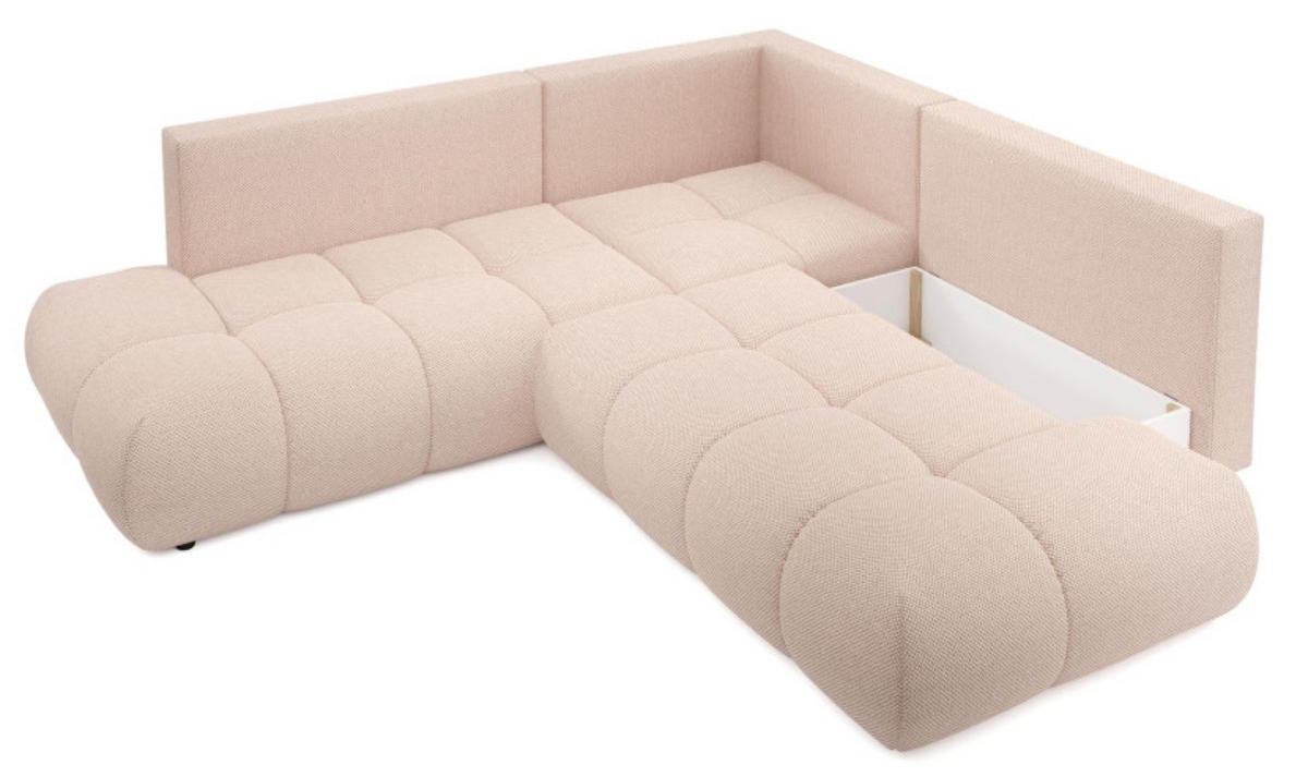 ECKSOFA Hellrosa SOHI Curio 60 Ausziehbar Mit Schlaffunktion - Rosa, Textil (266.5/266.5cm) - Sepro Meble