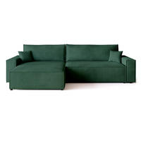 ECKSOFA ADI XL mit Schlaffunktion Dunkelgrün Cord - Dunkelgrün, Textil (272/143cm) - Bromarkt