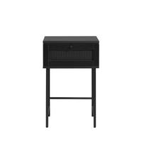 NACHTTISCH mit 1 Schublade aus Holz und Metall - RINTO - color_black - Schwarz, Metall (45/70/45cm) - Drawer