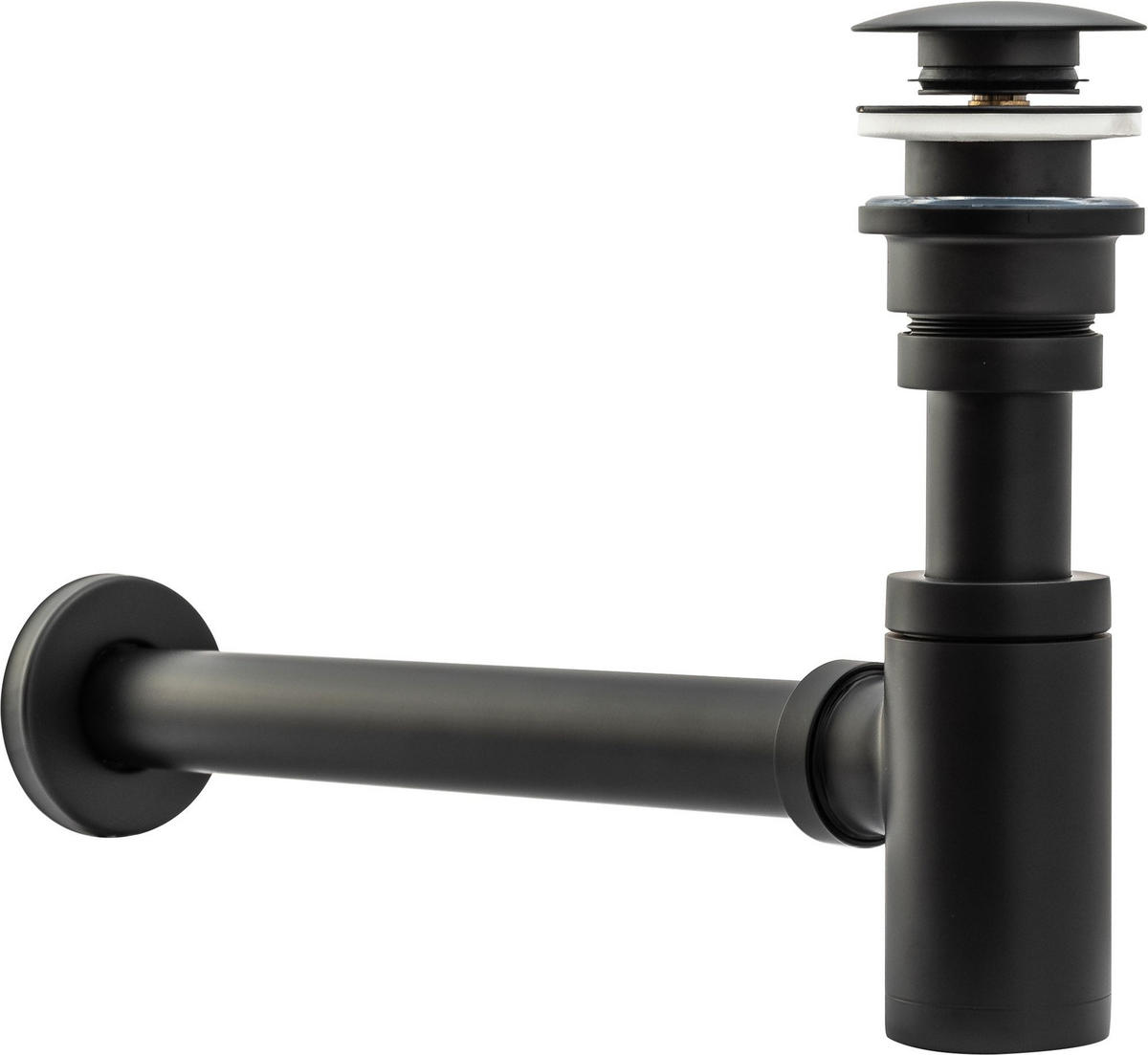 WASCHBECKEN-SIPHON Klik-klak Universal Rea Schwarz Matt - Schwarz, Metall (5/21/33.5cm) - REA